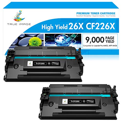 True Image Compatible Toner Cartridge Replacement for HP 26X CF226X 26A CF226A Laserjet Pro M402n M402dn MFP M426fdw M426fdn M426dw M402 M426 Printer Ink High Yield (Black, 2-Pack)