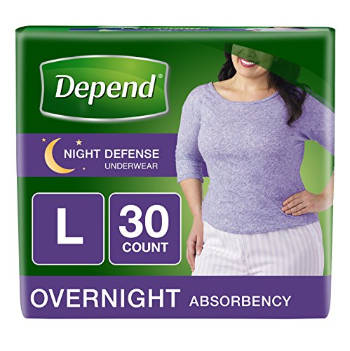 Depend Night Defense Incontinence Overnight Underwear for Women, L, 30 Count - Pack of 1