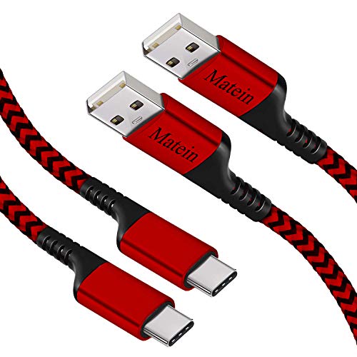 USB to USB C Cable,10FT 2Pack Long Braided Type C Charger Cable,Durable Data Sync Charging Cord Compatible for Nintendo Switch,Samsung Galaxy S10 S9 S9 Plus S8,LG V30, Pixel 2 XL, Red