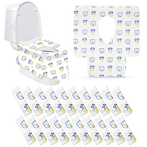 Book Cover Disposable Toilet Seat Covers Extra Large 20 Packs Perfect for Adults and Kids Potty Training with Individually Wrapped Home Travel Use (Cartoon)