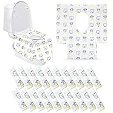 Disposable Toilet Seat Covers Extra Large 20 Packs Perfect for Adults and Kids Potty Training with Individually Wrapped Home Travel Use (Cartoon)