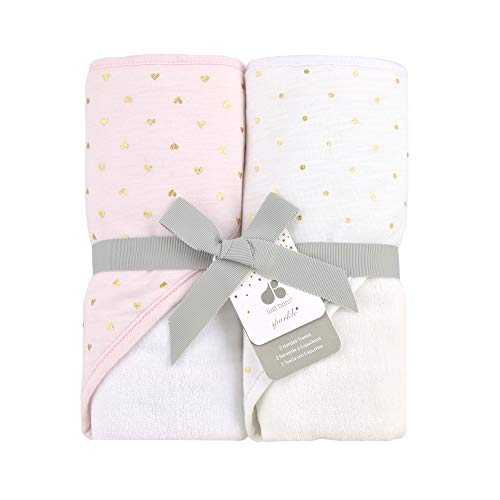 Book Cover Just Born Sparkle 2pk Hooded Towel Set, Pink