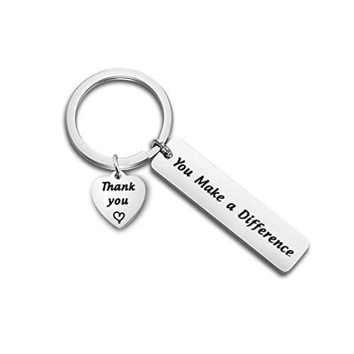TGBJE Thank You Gift You Make a Difference Gift for Volunteer Appreciation,Coach Mentor Gift,Employee Gift (Keychain)