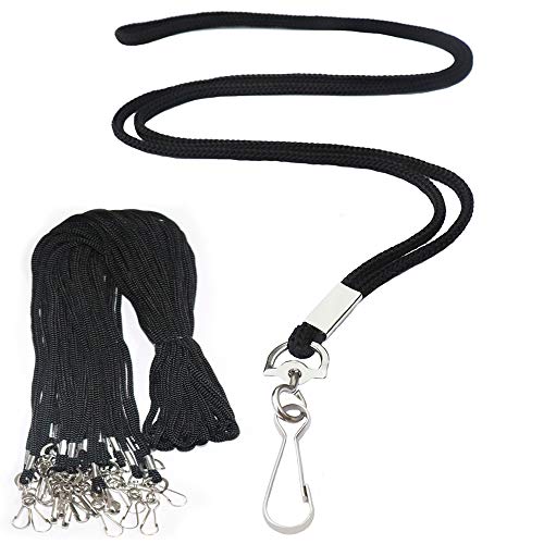 Bulk Lanyards, BAITEER 120 Pack Black Lanyards with Swivel J Hook for ID Name Badge Holder, Name Tag Holder, VIP, School, Conference, Festival and Hang Keys - 1 Year Warranty