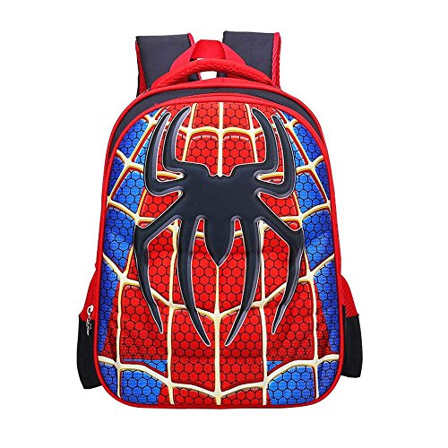 Book Cover Children School Backpacks Spider Lightweight Students Bag For Boy 5-12 Years Old (S)