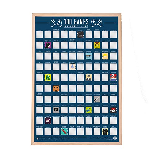 100 Video Games Bucket List Scratch Poster