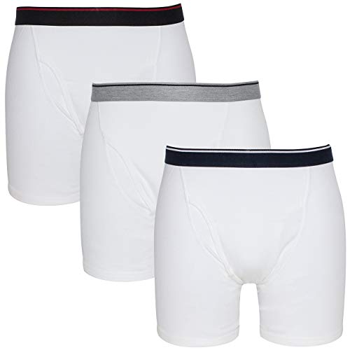 American Casual Mens Underwear Boxer Briefs, 3 Pack Boxers, 100% Soft Cotton, Open Fly Comfort
