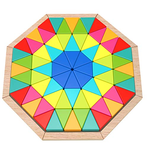 Fat Brain Toys Play Pattern Puzzle - Octagon Wooden Toys for Ages 3 to 5