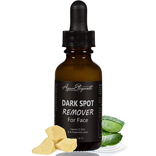 Aqua Elegante Dark Spot Remover for Face - Skin Brightening Vitamin C Serum with Hyaluronic Acid and Vitamins A & E - Natural Anti Aging Vegan Facial Cream + Skincare Corrector