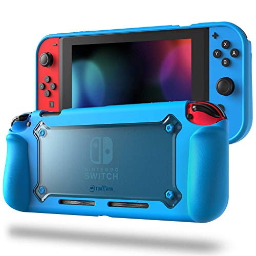 Fintie Grip Case for Nintendo Switch - Premium Slim Hybrid Protective Cover With Anti-Scratch Shock Absorption Ergonomic Grip Design, Retail Package (Blue)