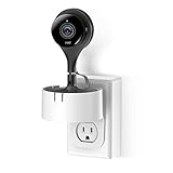 Nest Cam Indoor Mi Home Camera AC Outlet Mount, 360 Degree Swivel AC Outlet Wall Plug Mount Stand Holder Bracket for Nest Cam Mi Camera- No Messy Wires or Wall Damage by KASMOTION