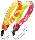 Ringke Waterproof Float Strap (2 Pack), Underwater Floating Strap, Wristband, Hand Grip, Lanyard Compatible with Camera, Phone, Key and Sunglasses (Palm Leaves & Banana)