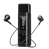 AGPTEK 16GB Clip MP3 Player with USB Flash Drive, Metal Lossless Music Player Supports FM Radio Recording with Armband and Earphones, Black