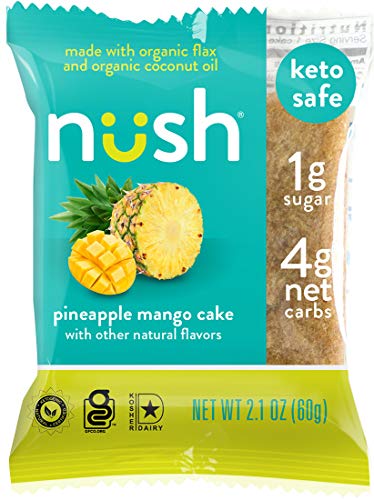 Low Carb Keto Snack Cakes (Flax-Based) - Pineapple Mango Flavor (6 Cakes) - Gluten Free, Soy Free, Organic, No Sugar Added - Great for Ketogenic, Low-Carb, Atkins, and Low-Sugar Diets