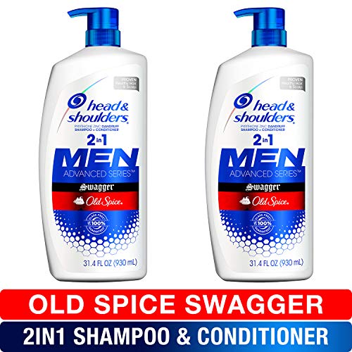 Head and Shoulders, Shampoo and Conditioner 2 in 1, Anti Dandruff, Old Spice Swagger for Men, 31.4 fl oz, Twin Pack