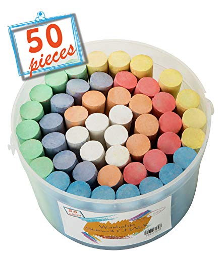(50 ct Box) Sidewalk Chalk Set Non-Toxic Dustless Chalk Colorful