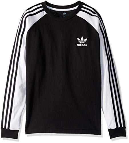 adidas Originals Boys' Big 3-Stripes Long Sleeve Tee