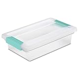 Sterilite 18-Pack Clip Box, Stackable Clear Plastic Bins with Latching Lids, Small - Writing, Arts or Crafts Supplies Storage Containers for Home, Office, Classroom and Workshop Organization