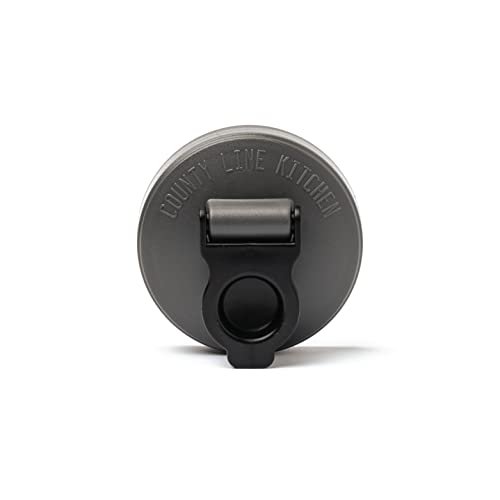 County Line Kitchen Wide Mouth Mason Jar Flip Cap Lid, Durable, Airtight, Leak-Proof Seal - Black, 1 Pack