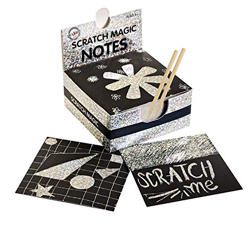 Scratch Art Kit – Magic Scratch Off Notes & [2] Stylus Tools for Kids & Adults – 100 Black Paper Sheets – Create Colorful Holographic Cards, Bookmarks, Notes, Pictures & Other Art Without Ink