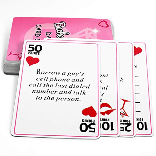 52 Card Bachelorette Party Games - Drinking, Dares & Scavenger Hunt Cards - Fun Bridal Shower Games or Hen Party Supplies & Decorations Idea