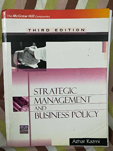 STRATEGIC MANAGEMENT AND BUSINESS POLICY