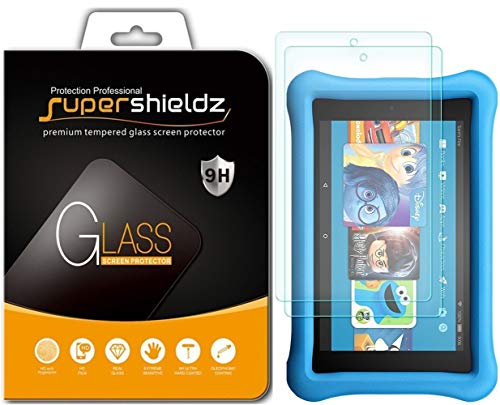 (2 Pack) Supershieldz for All New Fire HD 10 Kids Edition Tablet 10.1 inch Tempered Glass Screen Protector, Anti Scratch, Bubble Free