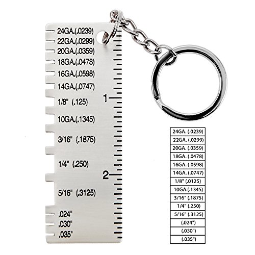 Eapele Double-Sided Wire/Metal Sheet Thickness Gauge Stainless Steel Welding Gage Plated Size Inspection Tool[Full Refund for Any Dissatisfaction]