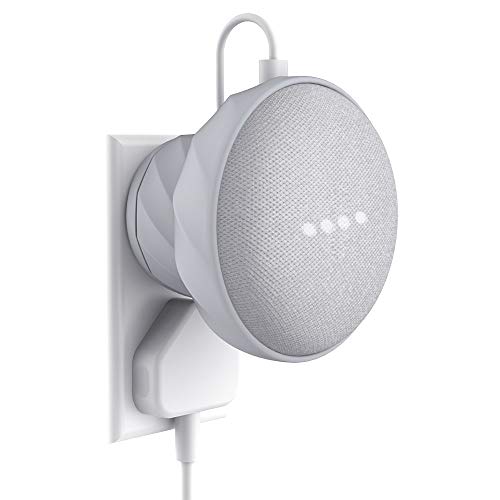 KIWI design Outlet Wall Mount Rubber Holder Compatible with Home Mini by Google, A Space-Saving Accessories Case for Home Mini Speaker(1 Pack, Gray)
