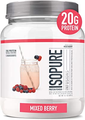 Book Cover ISOPURE INFUSIONS, Refreshingly Light Fruit Flavored Whey Protein Isolate Powder, “Shake Vigorously & Infuses in a Minute”, Mixed Berry, 16 Servings