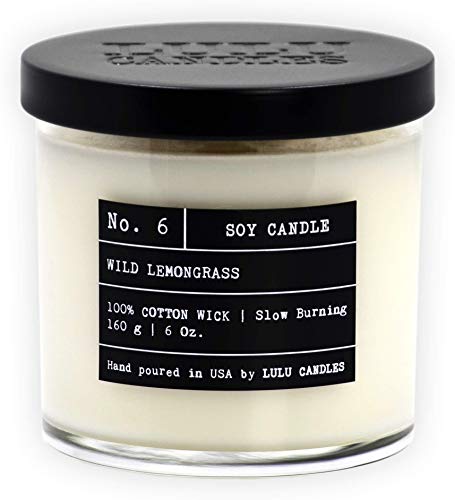 Book Cover Lulu Candles | Wild Lemongrass | Proudly Made in The USA | Highly Scented & Long Lasting | Jar Candles - 6 Oz. Jar (Small)