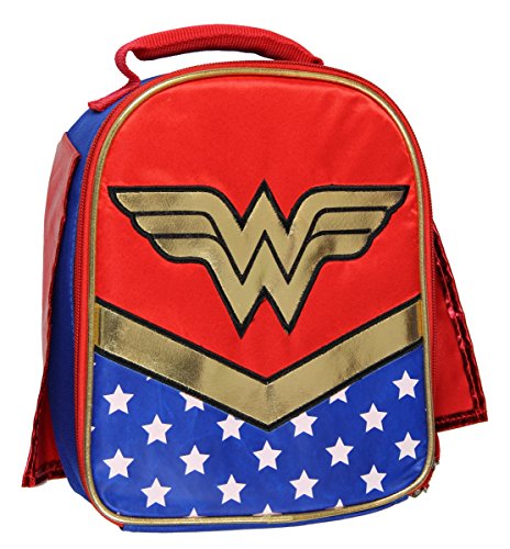 Book Cover AI ACCESSORY INNOVATIONS DC Wonder Woman Lunch Box Soft Kit Insulated Cooler Bag With Cape