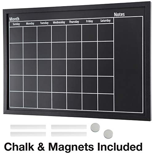 Framed Calendar Chalkboard: Includes Chalk & Magnets/Chalk Board Size 23.5"x15" / Wall Calendar/Wall Decor/Home Decor/Blackboard