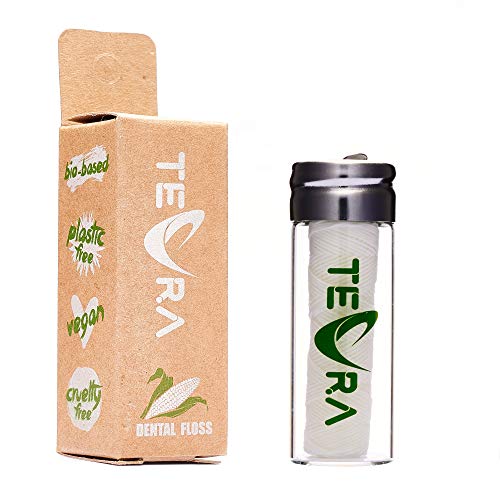 Vegan Dental Floss by TEVRA – Vegan Floss with Refreshing Mint and Ginger Flavor (Starter Pack 30YD / 33M)