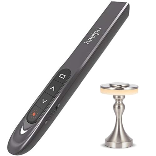 Wireless Presenter FDA Verification Red Laser Pointer, RF 2.4GHz 200 ft Wireless Range, Compatible PC Laptops Tablets - Metallic Coating