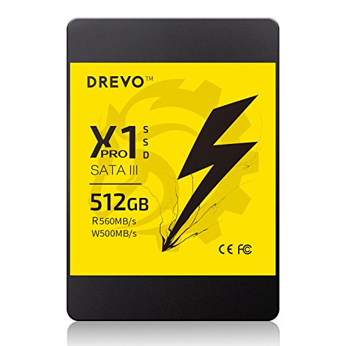 DREVO X1 PRO 512GB SSD 3D NAND TLC SATA III 2.5" 6Gbps Internal Solid State Drive
