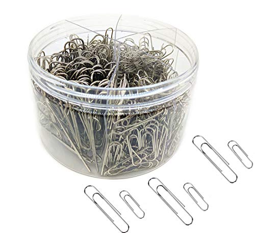 Paper Clips, 500 Pieces Paperclips, Silver, Medium 28mm and Jumbo Sizes 50mm, Document Organizing, Paper Clips for School Office(500 pcs Sliver)