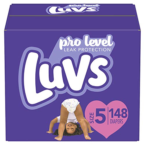 Diapers Size 5, 148 Count - Luvs Triple Leakguards Disposable Baby Diapers, ONE MONTH SUPPLY