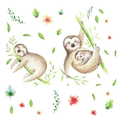 RoomMates RMK3841GM Lazy Sloth Giant Peel and Stick Wall Decals
