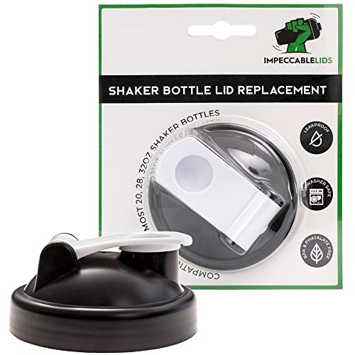 Shaker Bottle Replacement Lid Cap Top - Upgraded 2021 Version - Leak Proof & Compatible with 1 Brand Only - Rounded & Flat Base Bottles (1 Pack)