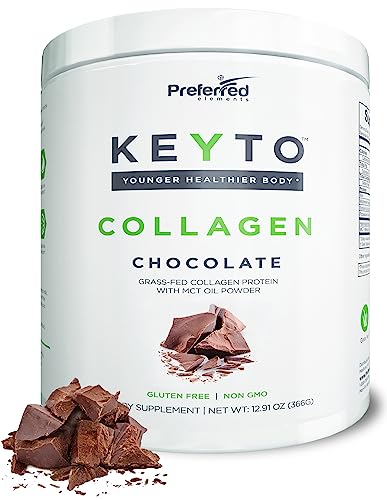 Book Cover Keto Collagen Protein Powder with MCT Oil – Keto and Paleo Friendly Grass Fed and Pasture Raised Hydrolyzed Collagen Peptides – Fits Low Carb Diet and Keto Snacks – KEYTO Chocolate Flavor