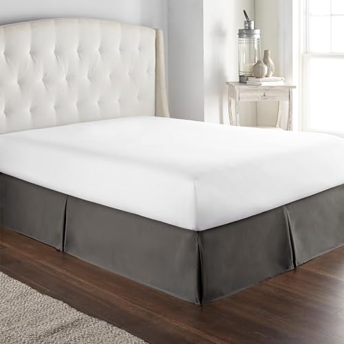 HC Collection Twin Bed Skirt, Soft Microfiber Box Spring Cover, 14" Inch Drop Bed Skirt Twin Bed, Wrinkle & Fade Resistent - Gray