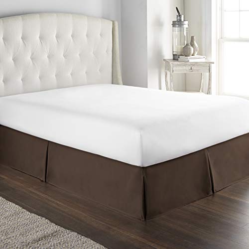 Hotel Luxury Bed Skirt Dust Ruffle 1800 Platinum Collection 14 inch Tailored Drop, Wrinkle & Fade Resistant (Full, Brown)