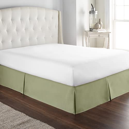 HC Collection Sage King Bed Skirt - Dust Ruffle w/ 14 Inch Drop - Tailored, Wrinkle & Fade Resistant