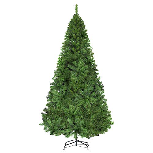Book Cover LUTER 7.5 Ft Artificial Christmas Tree Spruce Hinged Xmas Tree Christmas Decorations for Indoor Easy Assembly 1450 Branch Tips with Metal Stand(Green)