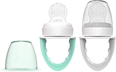 Book Cover Dr. Brown's Fresh First Silicone Feeder, Mint & Grey, 2 Count