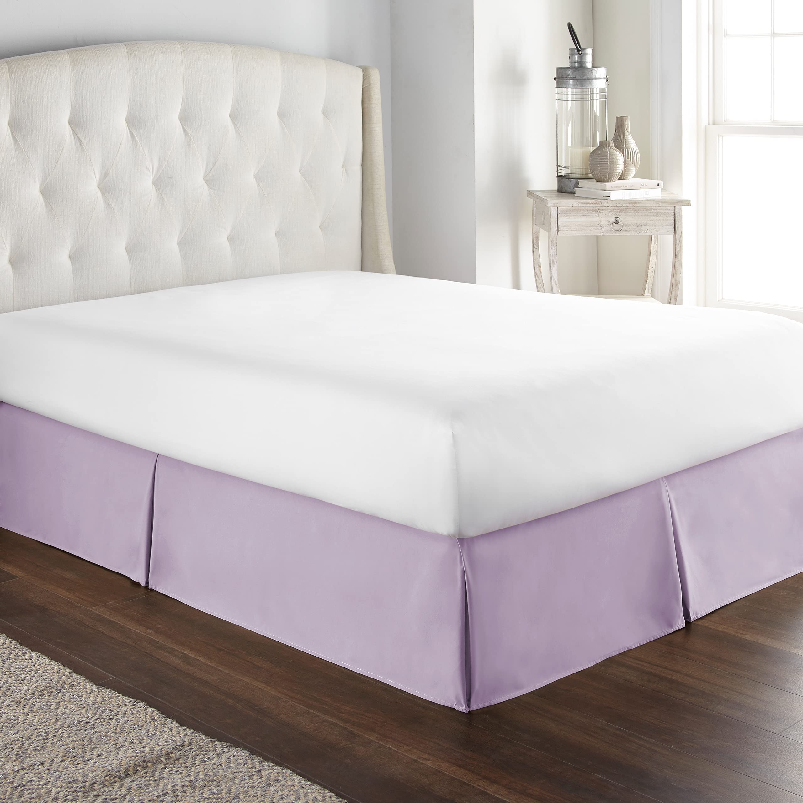 Hotel Luxury Bed Skirt Dust Ruffle 1800 Platinum Collection 14 inch Tailored Drop, Wrinkle & Fade Resistant (Full, Lilac) Lavender Full