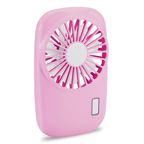 Book Cover Aluan Handheld Fan Mini Fan Powerful Small Personal Portable Fan Speed Adjustable USB Rechargeable Cooling for Kids Girls Woman Home Office Outdoor Travel, Pink