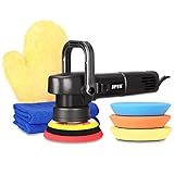 SPTA 5''/125mm 780W 8mm Variable Speed Random Orbit Dual-Action Polisher DA Car Polisher Kit with 5'' Backing Plate 3 DA Polishing Foam Pads 2 Microfiber Towels 1 Glove Professional Buffing and Polis