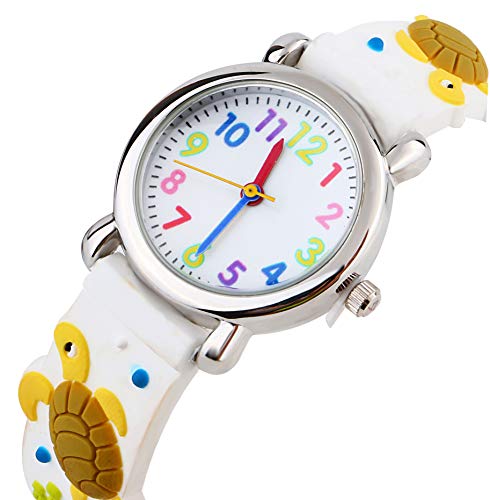 Kids Watch for Boys Girls by Vinmori, 3D Time Teacher Todder Cartoon Watch, Cartoon Pattern Silicone Band Waterproof Quartz Watch, Best Gift for Childrens.